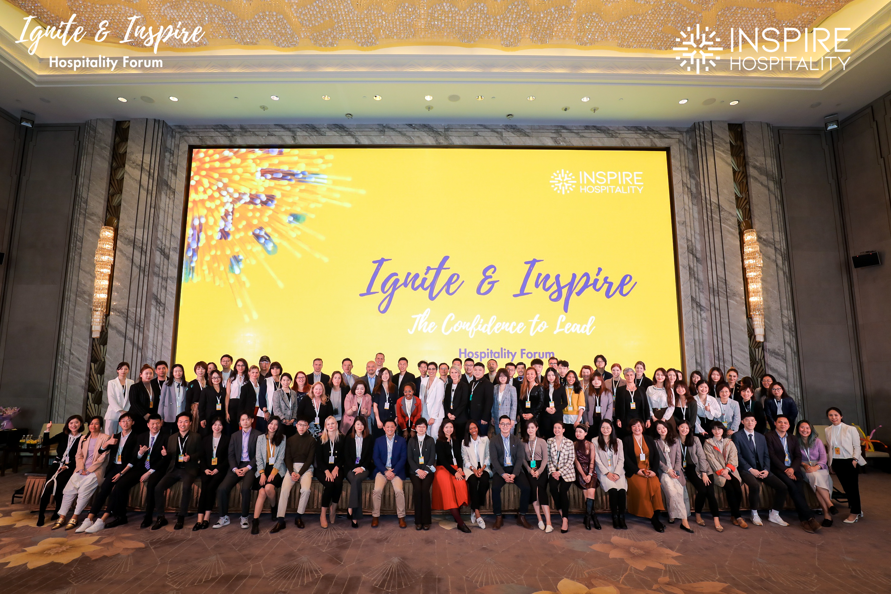 The full group of attendees at the Ignite & Inspire Hospitality Forum